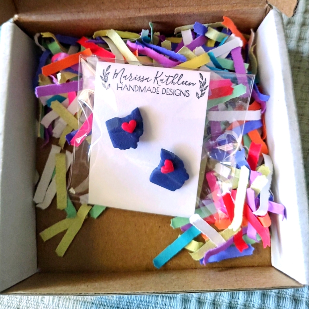 Cleveland Ohio clay polymer stud earrings